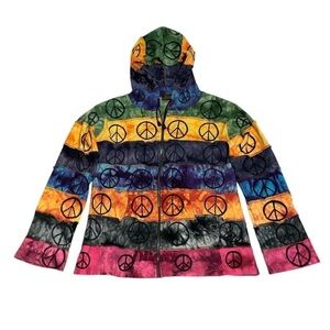 Rising International patchwork zip-up hoodie jacket